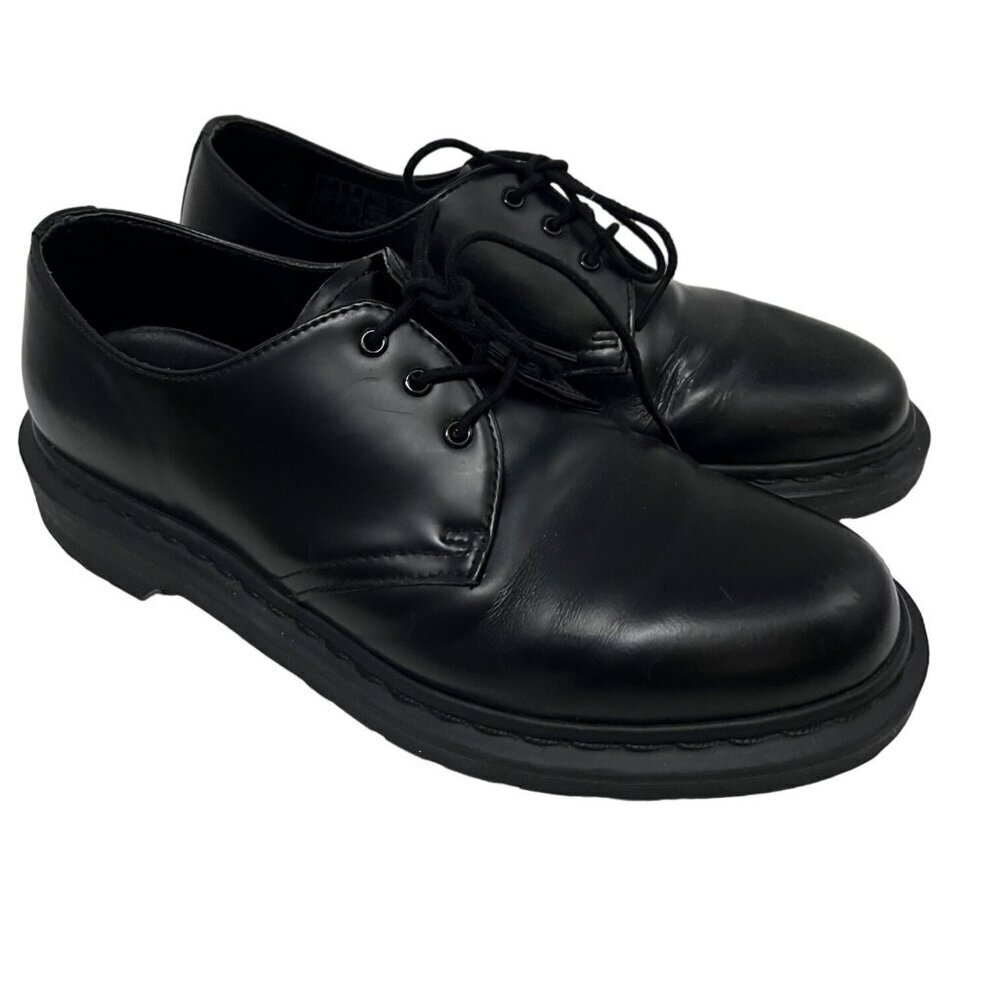 Dr. Martens Mens Mono Black Nappa Leather Oxford Shoes Lace Up US 8 Cushioned
